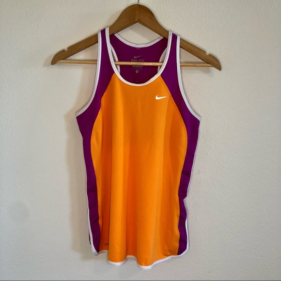 Under Armour Tops - Nike Dri-Fit Racerback Workout Tank Women’s Size Small Orange Purple White